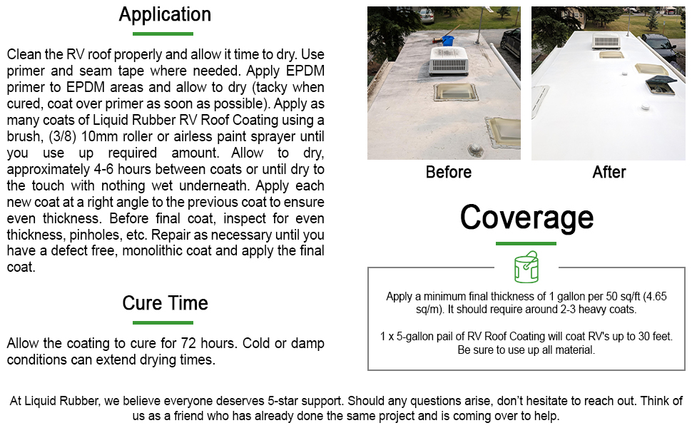 Liquid Rubber RV Roof Coating Solar Reflective Sealant Waterproof