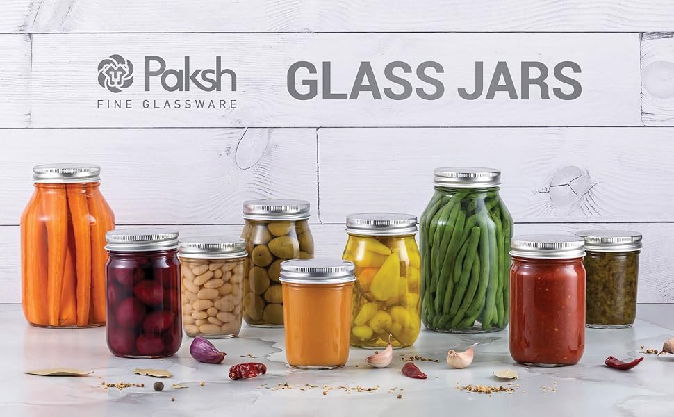 Glass Regular Mouth Mason Jars, 16 Ounce (4 Pack) Glass