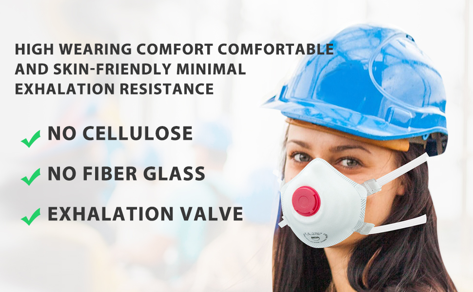 FFP3 Respirator Face Masks with Exhalation Valve EN 1492001 and A1