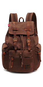 Leather Canvas Backpack