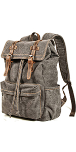 Leather Canvas Backpack