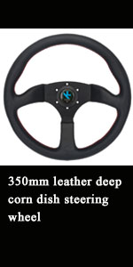 350mm leather deep corn dish steering wheel 