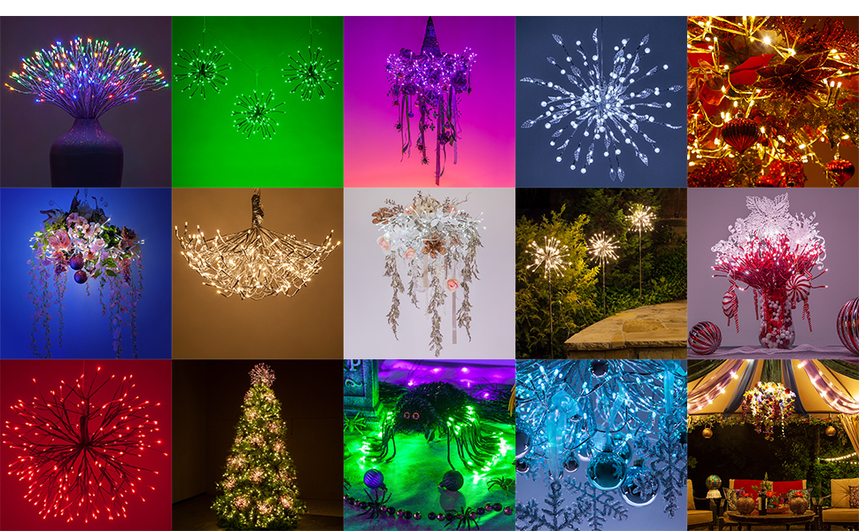 Wintergreen Lighting 24 Gold LED Starburst Light Ball with