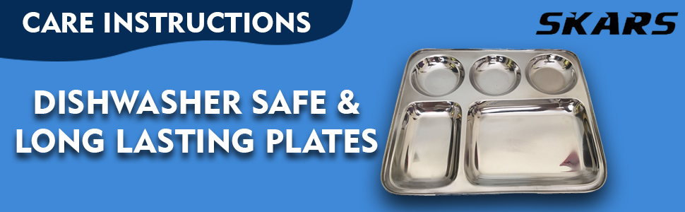 SPN-TP3A0 Multipurpose Stainless Steel Plate, Rectangular Design with compartments, Mess Trays.