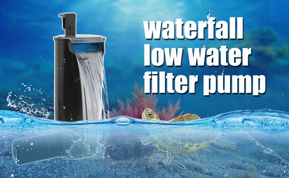 WEAVERBIRD Filtre Turtle pour aquarium Débit silencieux 5 W 400 L/H (105 GPH