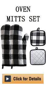 Oven Mitts Black and White