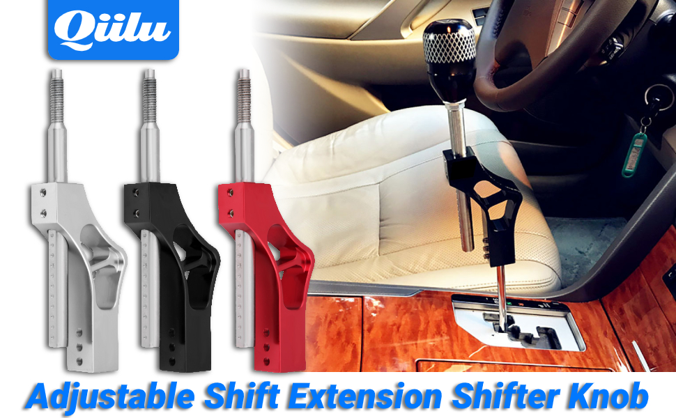 Qiilu Adjustable Shift Extension Shifter Knob with Adapters