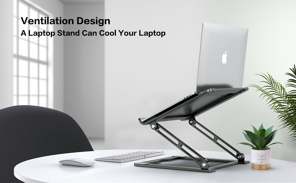 YoFeW Laptop Stand for Desk, Aluminum Laptop Riser Holder