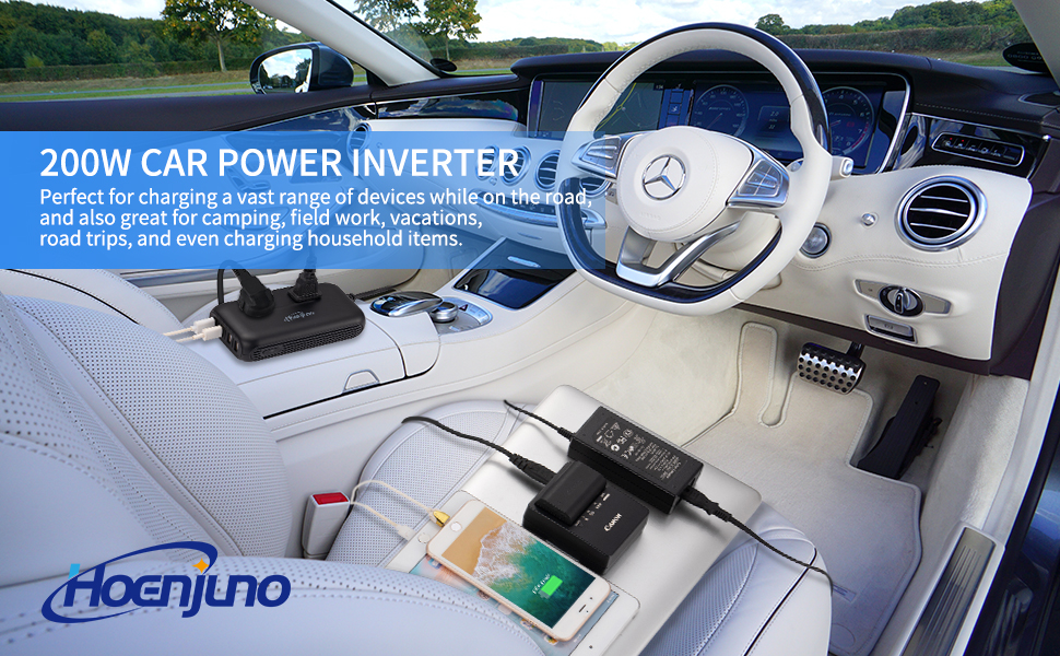 Hoenjuno 200W Car Power Inverter