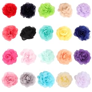 Amazon | HONMEET シフォン 3dローズヘアクリップセット 20個
