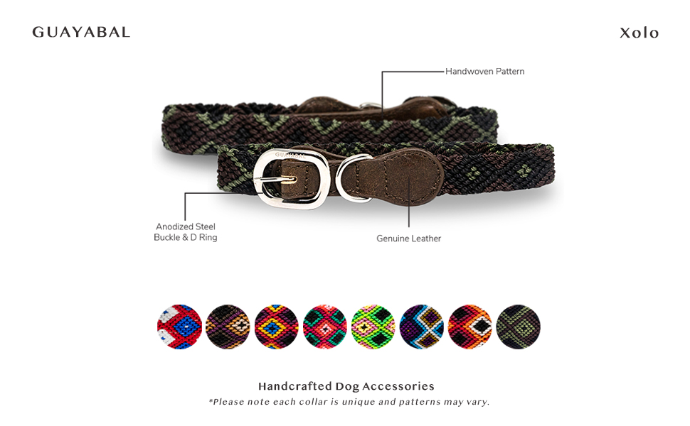 GUAYABAL Mexican Premium Handcrafted Dog Collars Aztec