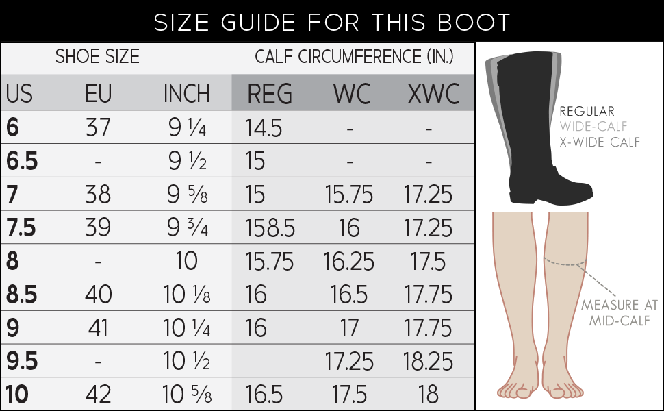 wide calf boots size 10