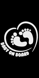 Baby on board footprint in heart