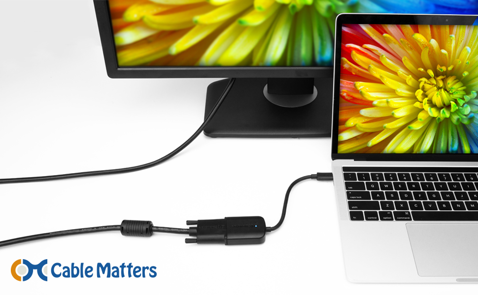 Cable Matters USB C to DVI Adapter (USBC to DVI Adapter) in Black