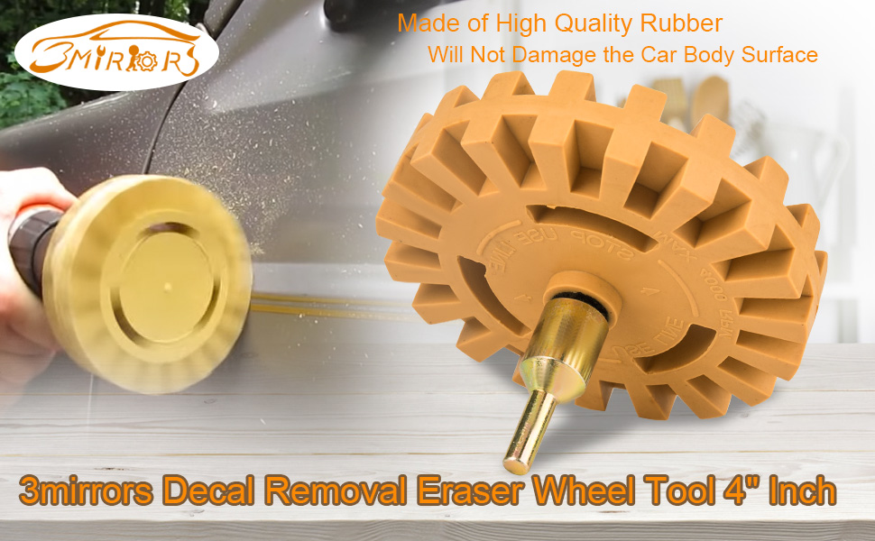 Decal Remover Wheel Sticker Remover w/Drill Adapter Tool Kit Adhesive