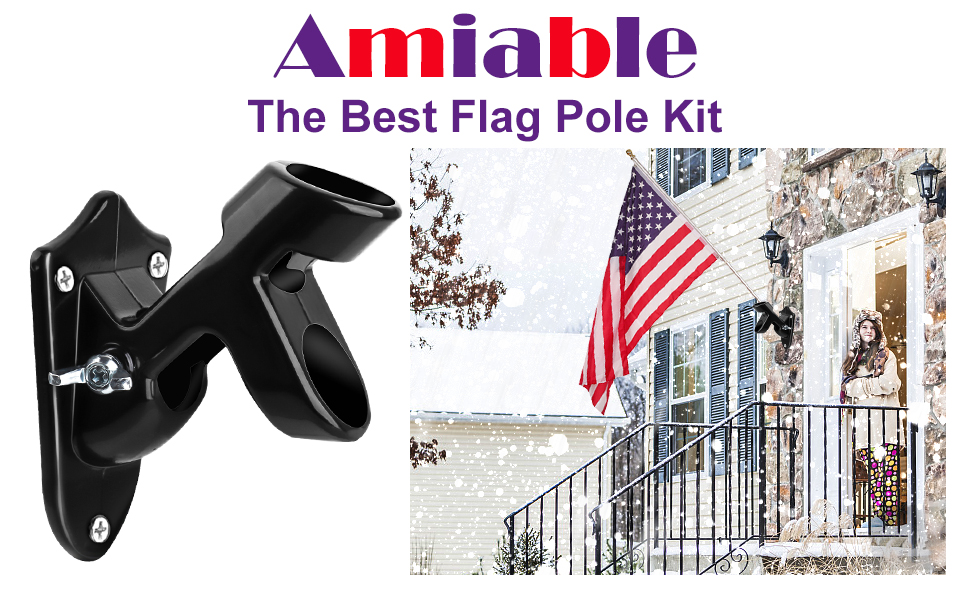 Amiable Flag Pole Holder, HeavyDuty Aluminum Alloy Flag