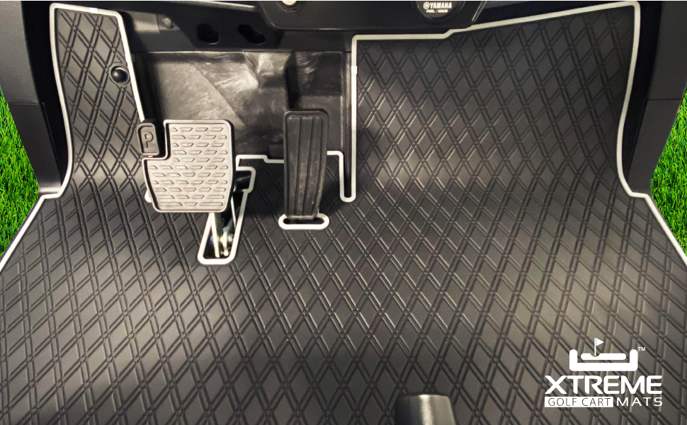 Xtreme Mats Full Coverage Golf Cart Floor Liner Mat BLACK Fits