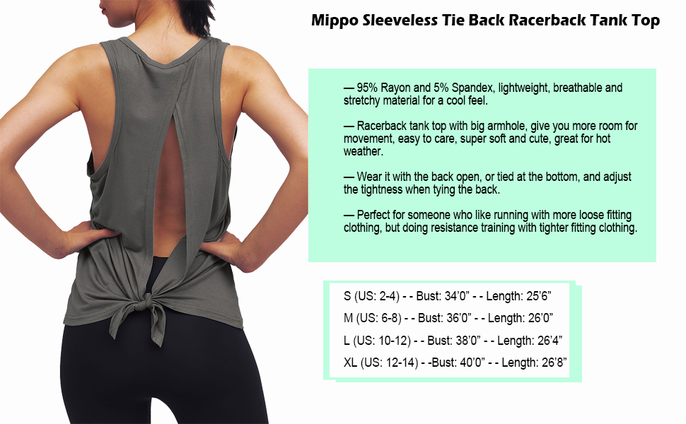 tie back workout tank top