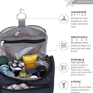 Chris & Kate, CKB_292SE, bags, toiletry bags, shaving bag, blue toiletry, compact multipurpose bag
