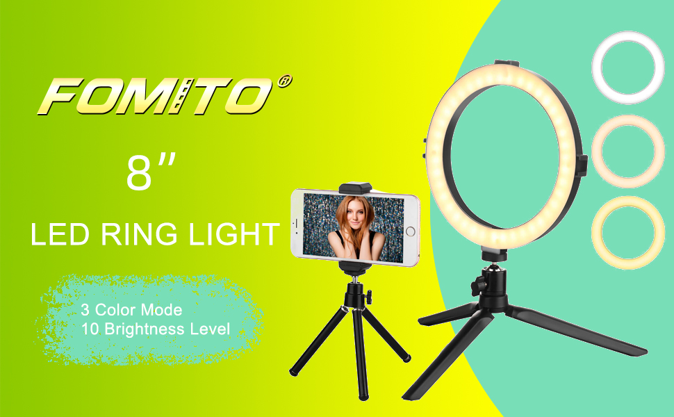 LED Ring Light 8 Inch Desk Makeup Ring Light for