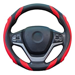 ZATOOTO 軽自動車 シリコーン ハンドルカバー レッド スポーティー メッシュ 通気性よし
