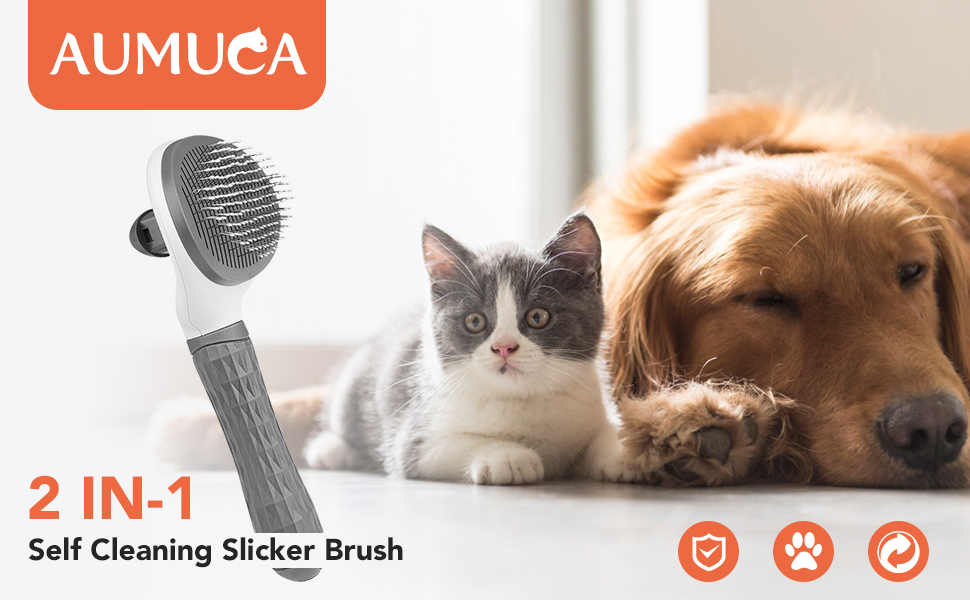 Aumuca Cat Brush and Dog Brush, Cat Brush for Shedding and Grooming