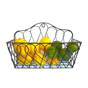 Farmhouse Metal Wire Hanging Wall Storage Baskets Rectangular Fruits Veggies Home Kitchen Decorative