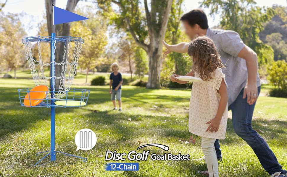 Topeakmart 12 Chain Disc Golf Basket Target Golf Practice