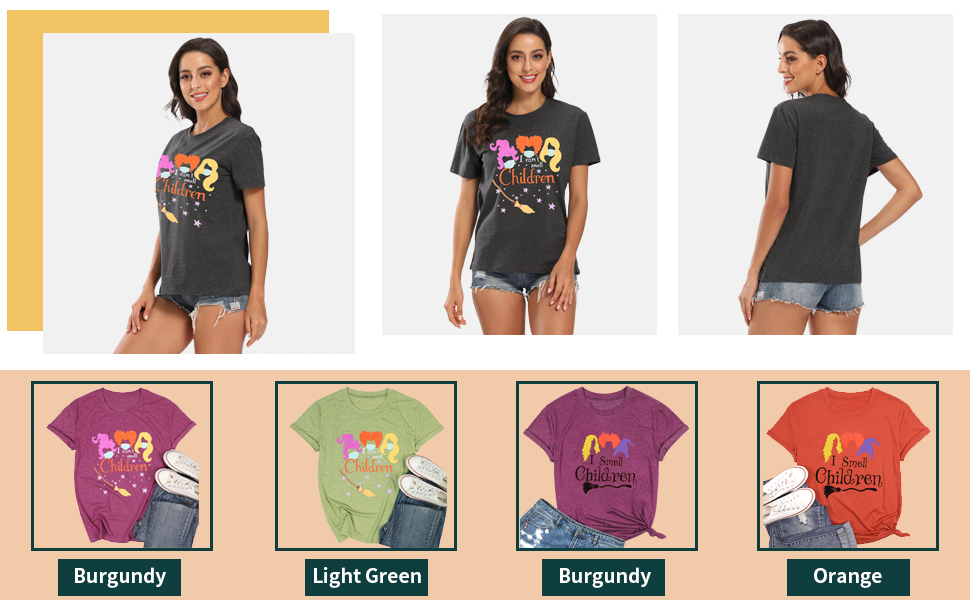 Sanderson Sister T-Shirt I Cant Smell Children Shirt Women Funny Hocus Pocus Graphic Shirts Fall Top