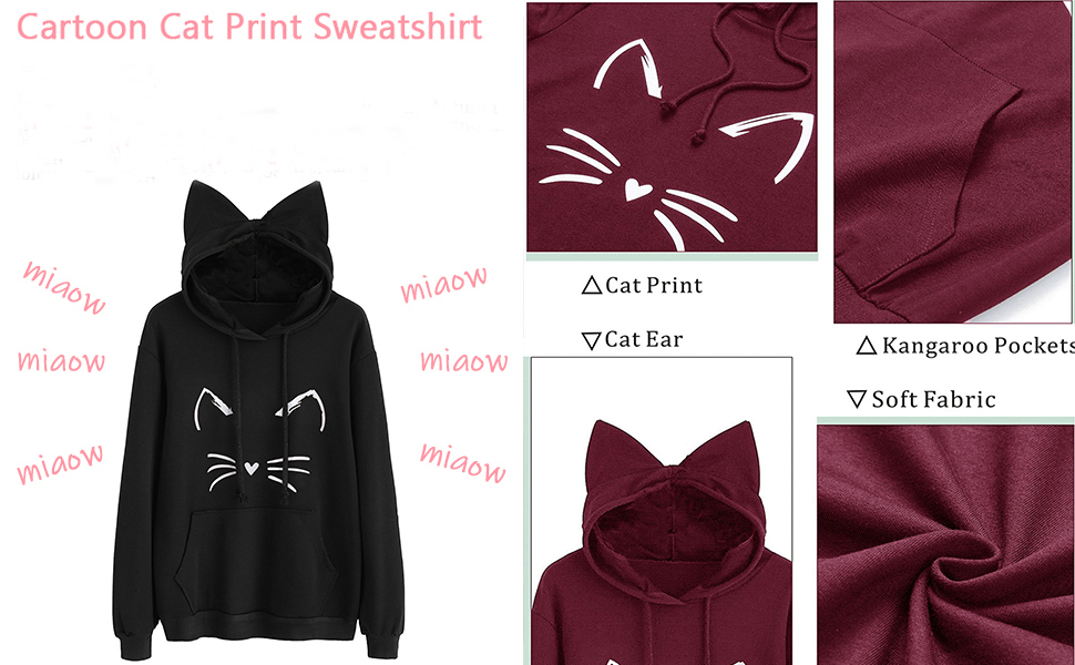 cat hoodie with ears amazon