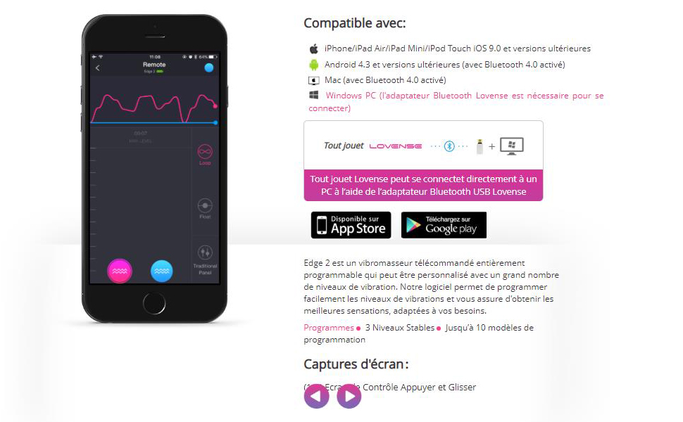 LOVENSE Edge 2 Bluetooth Masseurs de Prostate Vibrant, Vibrateur Anal Vibromasseur