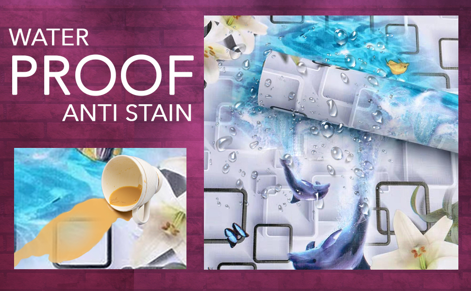 waterproof, anti-stain, oil proof, heat proof, moisture proof wall paper for wall