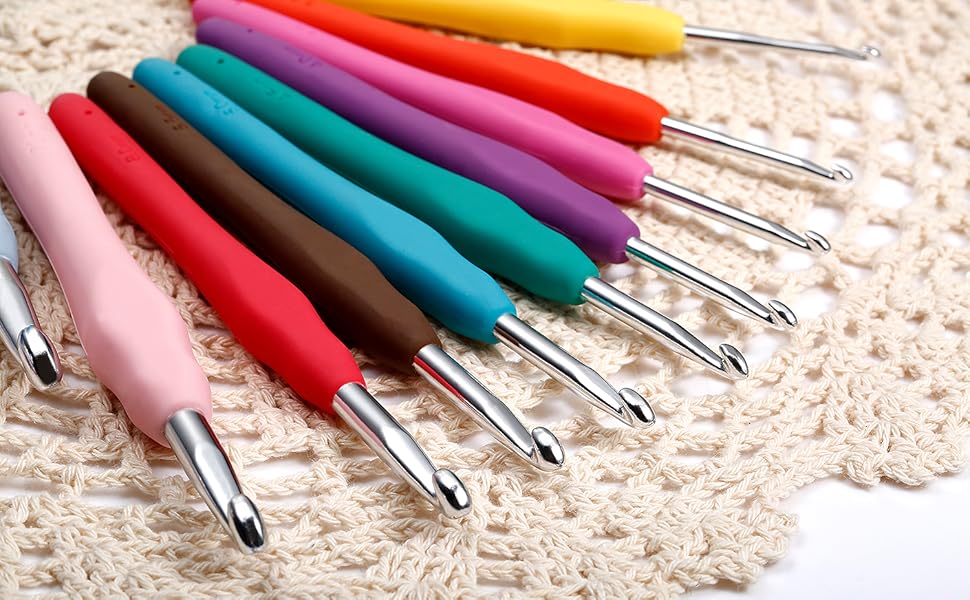 Crochet Hooks by Festival Hands Crochet Hooks Set with Case,Ergonomic Grip,Easy