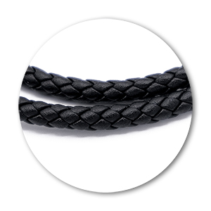 sturdy strong vegan real expensive cord chain link tight lean long rolled braided anchor band black