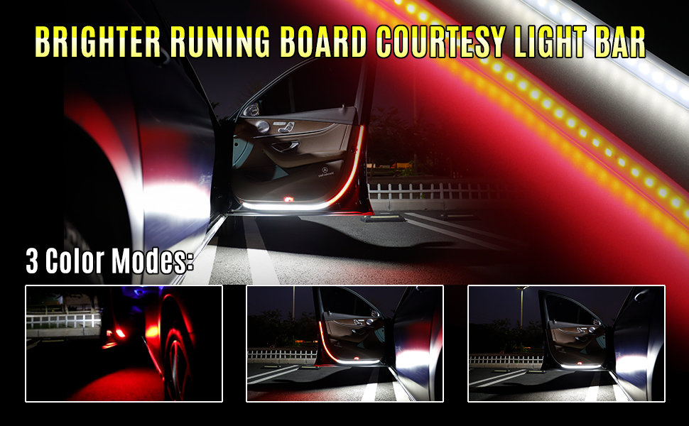OPL5 2Pcs 48 inch Car Door Warning LED Light, LED Interior
