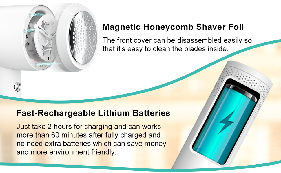 Pritech Fabric Shaver Lint Remover Rechargeable Fabric Defuzzer for