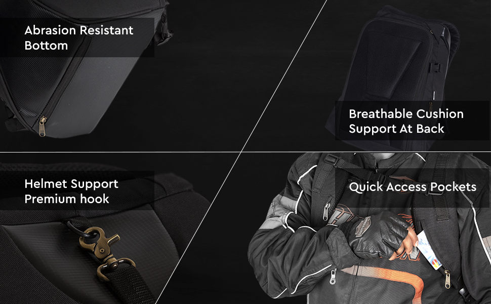 GRAND PITSTOP GR Pack 25 Litre Anti Theft Backpack for Bikers with