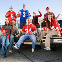 reusable plastic stadium cup party tailgating sport events corporate giveaways logo design 