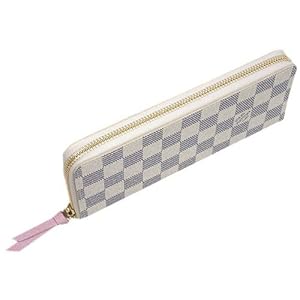 【美品】ルイヴィトン ダミエ アズール ポルトフォイユ クレマンス 白 長財布 ダミエ・アズール 財布 ポルトフォイユ・サラ【ルイ・ヴィトン