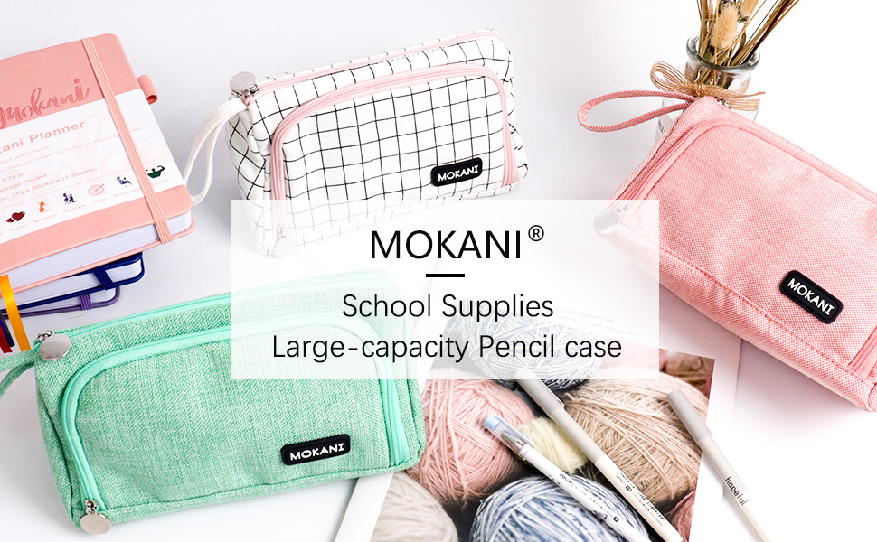 Mokani Big Capacity Pencil Case Organizer, Canvas Pen Pencil Pouch with