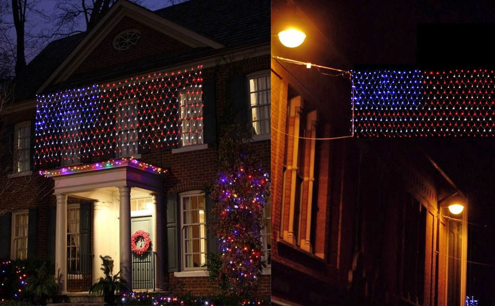 FuNiao American Flag String Lights, 420 LED USA Flag Net