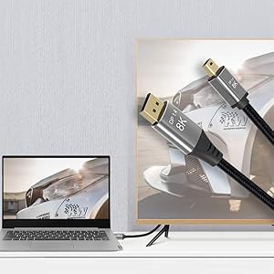 Amazon.co.jp: CABLEDECONN Mini DP-DisplayPort 8Kケーブル8K