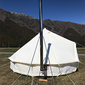 DANCHEL OUTDOOR 4 Season Oxford Glamping Tent, Waterproof Yurt Tent Bell Tent with Stove Jack for Camping White 24 stove 1 2