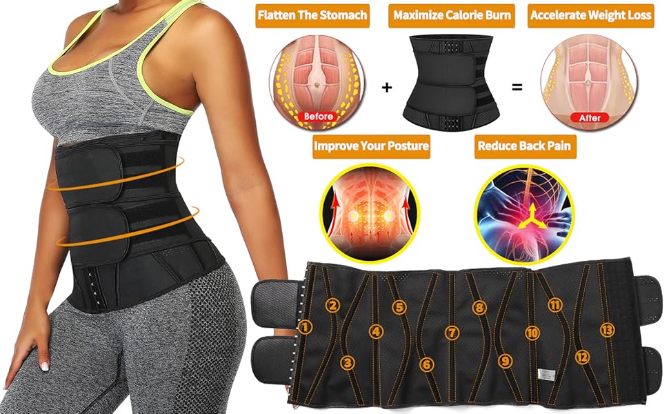 latex waist trainer double flex