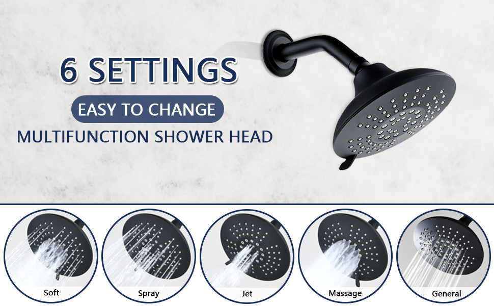 Shower Faucet and Tub Spout Set (Valve Included) Matte Black, DAYONE