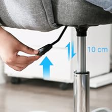 Songmics Sedia Da Ufficio, Sedia Girevole Comoda, Regolabile In Altezza, Capacità Di Carico Di 120 Kg, Struttura In Acciaio, Tessuto Simil Lino Respirante, Studio Ufficio, Grigio 12 OBG019G01