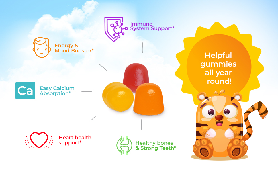 Powerful Raw Vitamin d3 gummies vitamin d immunitty booster heart support easy calcium absorption