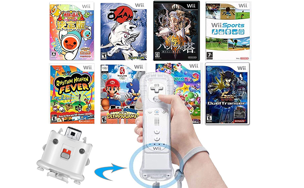 NOPOINO Wii Motion Plus Adapter External Remote Motion