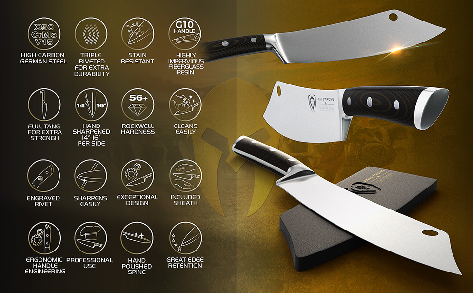 DALSTRONG Chef & Cleaver Hybrid Knife 8" (20 cm) "The Crixus