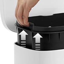 Songmics Kitchen Rubbish Bin, Pedal Trash Can 30L, With Plastic Inner Bucket, Hinged Lid, Soft Closure, Odour Proof And Hygienic, White LTB03WT 13 LTB03WT